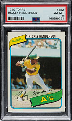 1980 Topps #482 Rickey Henderson Rookie PSA NM-MT 8