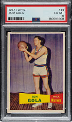 1957-1958 Topps Basketball #44 Tom Gola Rookie PSA EX-MT 6