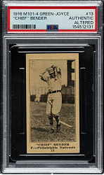 1916 M101-4 Green Joyce #13 Chief Bender PSA Authentic