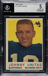 1959 Topps Football #1 Johnny Unitas BGS EX 5