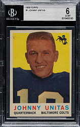 1959 Topps Football #1 Johnny Unitas BGS EX-MT 6