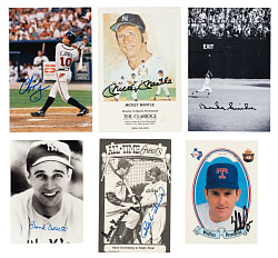 Hall of Famers and Stars Signed Baseball-Cards, Photographs, and Postcards Collection (10) Including Mantle and Greenberg