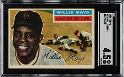 1956 Topps #130 Willie Mays Gray Back SGC VG/EX+ 4.5