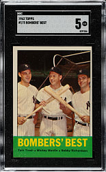 1963 Topps #173 Bombers' Best with Mickey Mantle SGC EX 5