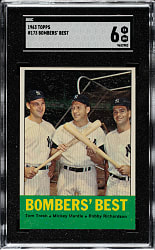 1963 Topps #173 Bombers' Best with Mickey Mantle SGC EX/NM 6