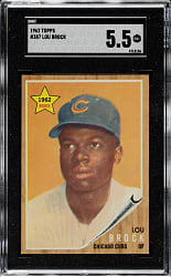 1962 Topps #387 Lou Brock Rookie SGC EX+ 5.5