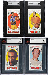 1969-1970 Topps Basketball Hall of Fame SGC- and BVG-Graded Collection (7)