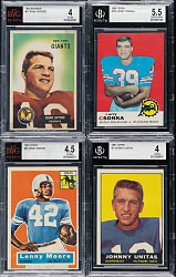 1953 to 1969 Topps and Bowman Football Hall of Fame BVG-Graded Collection (11) Including Y.A. Tittle, Johnny Unitas, and Larry Csonka Rookie