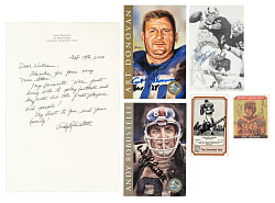 Hall of Fame Signed Football-Card and Letter Collection (6) Including Red Grange
