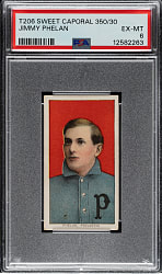 1909-1911 T206 White Border Jimmy Phelan PSA EX-MT 6