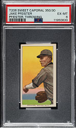 1909-1911 T206 White Border Jake Pfeister Throwing PSA EX-MT 6