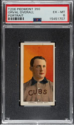 1909-1911 T206 White Border Orval Overall Portrait PSA EX-MT 6