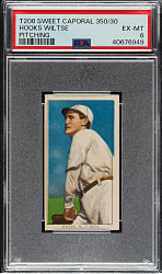 1909-1911 T206 White Border Hooks Wiltse Pitching PSA EX-MT 6