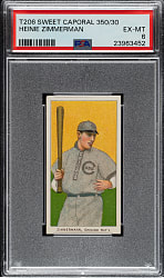 1909-1911 T206 White Border Heinie Zimmerman PSA EX-MT 6