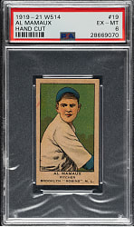 1920-1921 W514 #19 Al Mamaux PSA EX-MT 6