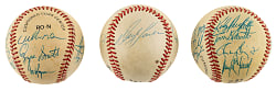 St. Louis Cardinals, Cincinnati Reds, and Minnesota Twins Team-Signed Baseball Trio Including Dave Parker, Kirby Puckett, and Ozzie Smith