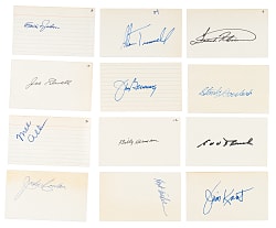 Baseball and Football Signed Index-Card Collection (489) with 28 Hall of Famers Including Dan Marino and Sandy Koufax