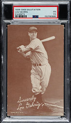 1939-1946 Salutation Exhibits Lou Gehrig PSA FAIR 1.5 - Gehrig's Final Card as a Player