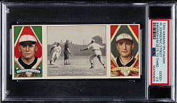 1912 T202 Hassan Triple Folder "Birmingham Gets To Third" Walter Johnson/Street PSA GOOD+ 2.5