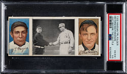 1912 T202 Hassan Triple Folder "Just Before The Battle" Christy Mathewson/Meyers PSA VG-EX+ 4.5