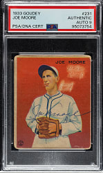Signed 1933 R319 Goudey #231 Joe Moore PSA/DNA MINT 9