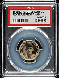 1920 Mrs. Sherlock's Bread Pin Roger Bresnahan PSA MINT 9