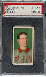 1909-1911 T206 White Border Roger Bresnahan Portrait PSA VG-EX 4