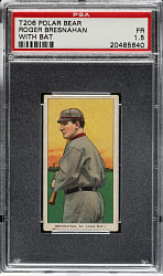 1909-1911 T206 White Border Roger Bresnahan with Bat PSA FAIR 1.5 - Polar Bear Back