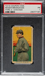 1914 T213 Coupon Cigarettes (Type 2) Roger Bresnahan Chicago PSA POOR 1