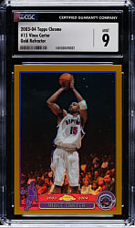2003-2004 Topps Chrome Basketball #15 Vince Carter Gold Refractor #9/99 CGC MINT 9