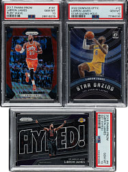 2017 to 2022 Panini and Donruss Basketball LeBron James PSA GEM MINT 10 Trio