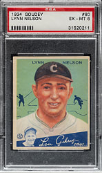 1934 R320 Goudey #60 Lynn Nelson PSA EX-MT 6