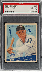 1934 R320 Goudey #49 Sam Leslie PSA EX-MT 6