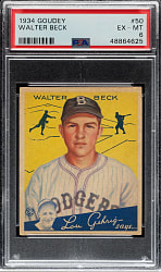 1934 R320 Goudey #50 Walter Beck PSA EX-MT 6