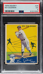 1934 R320 Goudey #28 Ed Coleman PSA EX 5