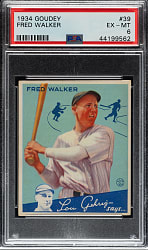 1934 R320 Goudey #39 Fred Walker PSA EX-MT 6