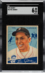 1934 R320 Goudey #66 Mel Harder SGC EX/NM 6