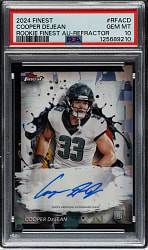 2024 Topps Finest Rookie Autographs Football #RFA-CD Cooper DeJean Refractor PSA GEM MINT 10