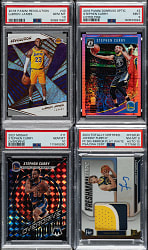 2018 to 2024 Panini Basketball PSA-Graded Collection (4): LeBron James, Stephen Curry, and Johnny Furphy