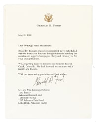 2000 Gerald Ford Signed Letter - JSA
