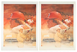 Pete Rose Signed 1985 Wheaties Poster Pair - JSA
