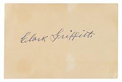 Clark Griffith Signed Index Card - JSA