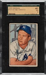 1952 Bowman #101 Mickey Mantle SGC VG 3