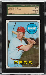 1969 Topps #120 Pete Rose SGC NM/MT+ 92