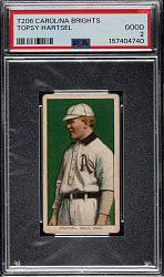 1909-1911 T206 White Border Topsy Hartsel PSA GOOD 2 - Carolina Brights Back