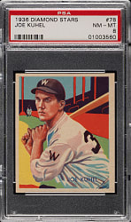 1934-1936 R327 Diamond Stars #78 Joe Kuhel (1936 Blue Back) PSA NM-MT 8