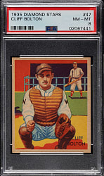 1934-1936 R327 Diamond Stars #47 Cliff Bolton  PSA NM-MT 8