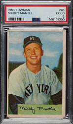 1954 Bowman #65 Mickey Mantle PSA GOOD 2