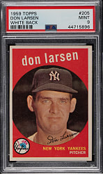1959 Topps #205 Don Larsen PSA MINT 9