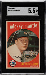 1959 Topps #10 Mickey Mantle SGC EX+ 5.5